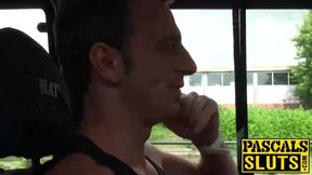 Alyssa with big fake tits needs hard prick inside her twat