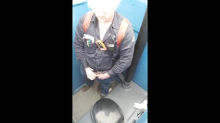 Worker Bear Jerks Off & Cum in Porty Potty at Work 5