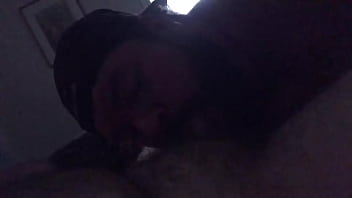 Dimly lit morning blowjob for my bear