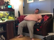 550LBS Superchub trying on tight clothes and belly play