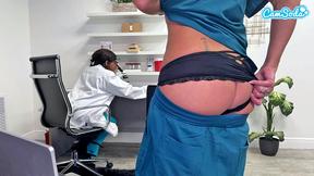 ”Camsoda big boobed COUGAR nurse masturbates at the office”