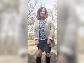 Enjoying a cigarette outside