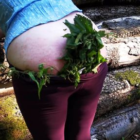 Ass spanked with nettles