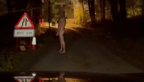 Playing naked and barefoot at some 4 way lights any one of the cars could have driven towards me