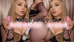 Sissy Clit vs Hitachi Wand