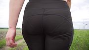 Milf In Tight Leggings Walks And Teases VPL Close Up