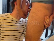 Stayed in From the Storm But He Still Got Wet;) Massive Facial and Swallow Between Boyfriends
