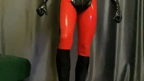 latex puppy decided to play with his dick 1080 FHD