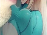 mamando verga grande y venoza hentai trans y besando su boca, primer plano