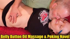 Sweet Soft Oil Bally Massage and Poking Navel (4K)