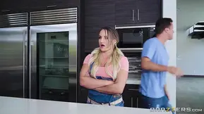 Stunning babysitter Cali Carter getting assfucked on the couch