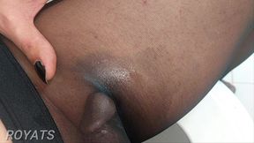 Cum and Pee in Arabic Dress and Seemless Pantyhose