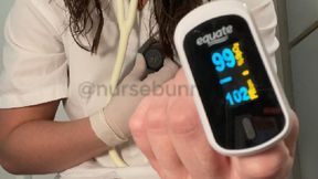 Pulse Oximeter and White Stethoscope Stimulation Testing with Vibrator in Vintage Nurse Outfit 1080p