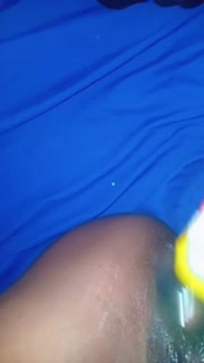 Huge bottle destroys my teen pussy