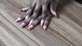 Ebony hand &amp; finger nails fetish