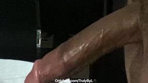 Sissy Gargling MONSTER BIG BLACK COCK and getting a facial cumshot at the end