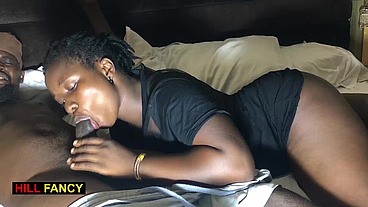 Very Dark Man Takes Advantage of Female Roommate