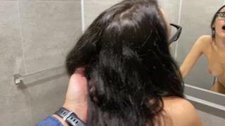 The boss fucked a lustful secretary in the toilet