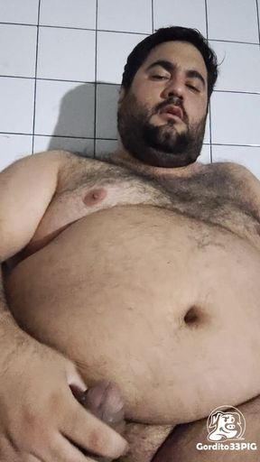 Fat Pig Trapped Between Fat and Semen