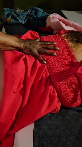 The Slut in the Red Dress Gets Bent Over by BBC