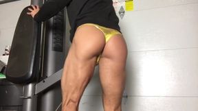 Garage Workout in a Thong
