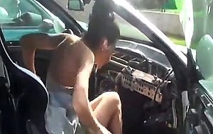 German on a bmw car gear shift