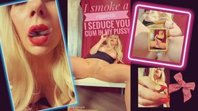 I smoke a cigarette, I seduce you, cum in my pussy MOV