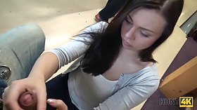 Watch this hot brunette give a blowjob & get her pussy eaten in POV