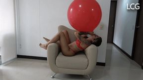 Julia Receiving Sensual Air From Big Balloon