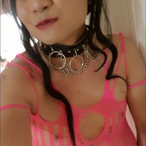 The Little Pink Sissy jerk off and cum