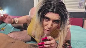 Two Smoking Sluts Worship & Serve a Giant Cock - SFL378