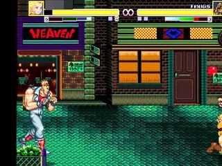 Sexy blond in swimsuit has sex with many dudes in erotic manga gameplay