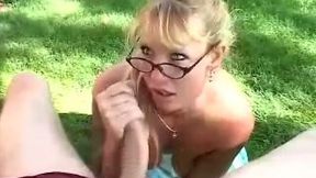 Nerdy mature slut is actually into giving such a good blowjob to me