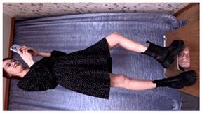 Merciless floor-face trampling performed by tall ginger lady in dirty boots (part 1 of 5), flo734x 2160p