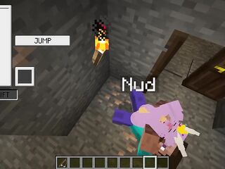 Uma Dragão Safada me Chupando, E Comendo o cu de uma abelha no Minecraft enquanto eu fodo uma kwaii