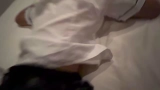 A gorgeous blonde prostitute was fucked in the pussy without taking off her clothes.