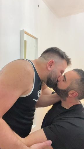 Italian and Spanish Bears Kissing