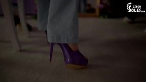 Sexy feet in shoe store, discount guaranteed! (shoe worship, foot fetish, high heels, sexy soles)