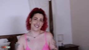 Chubby tattooed spanish redhead milf Elektra Red fucking with Nikao on the bed