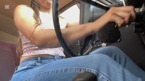 Jarlyn has trouble driving the old beetle