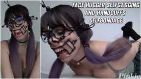 Pinkieneko - Facehugger Selfgagging and Handcuffs Selfbondage (fullHD)