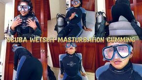 Scuba Wetsuit Masturbation Cumming - Sloan