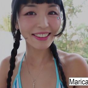 Japanese Superstar super fucks herself with a glass toy