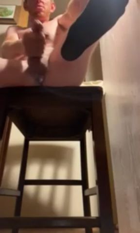 Jacking off anal plug