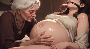 90yo Granny Passionately Licking Pregnant Belly - Very Aroused