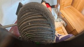 6K CC Nike sports shoes - POV trampling on human-shaped carpet 360 VR 1.