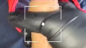 Big Cock Amateur Jerks Off and Cumming in Red Lace Pantie at Work