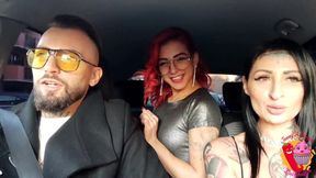 Real amateur couple and porn star Jasmin Carrera in a wild public lesbian threesome