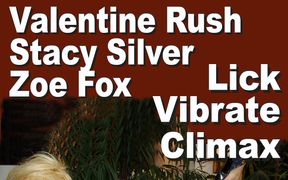 Zoe Fox & Valentine Rush & Stacy Silver lick vibrate climax