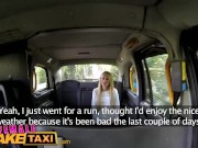 FemaleFakeTaxi Blonde Fitness babe loves big tits and eating pussy in taxi